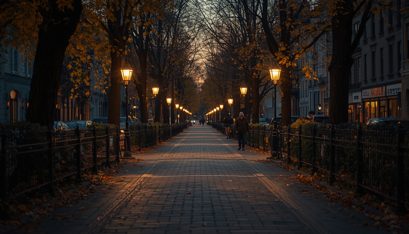 Ghivexonxol city walking lane at dusk